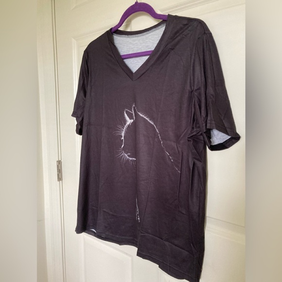 Silhouette of Cat T-Shirt Size XXL Kitty Cats Feline Tee Top NEW Kitten Meow! - Picture 3 of 6